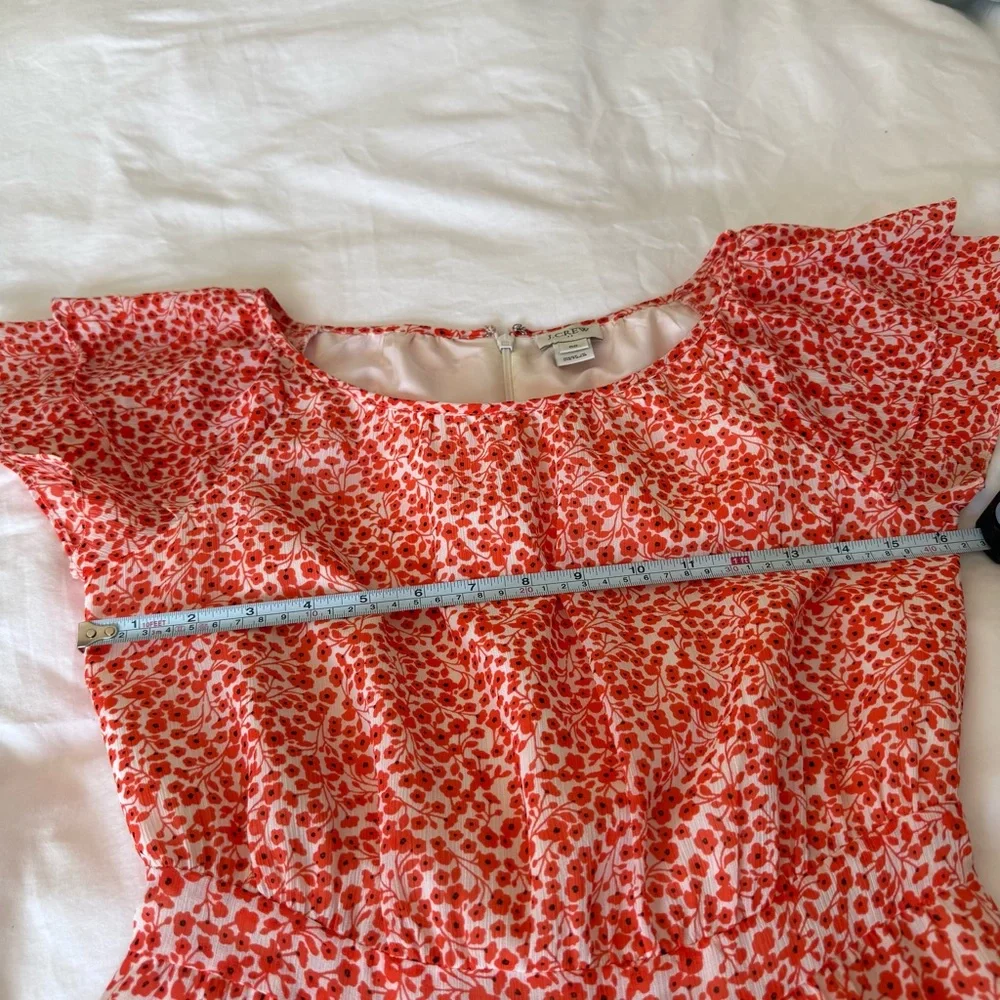 J.Crew Factory Tiered Floral Midi Dress Size 00 Coral Orange New With Tags - Picture 11 of 11
